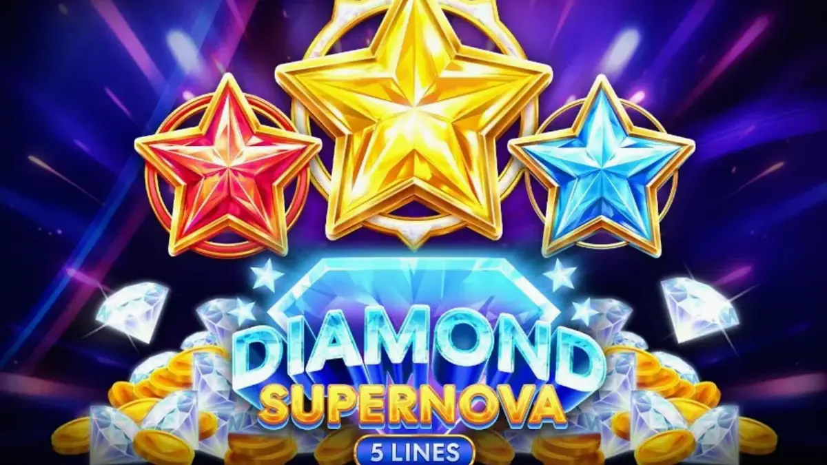 Tampilan visual slot Diamond Supernova dengan tema kosmik dan berlian